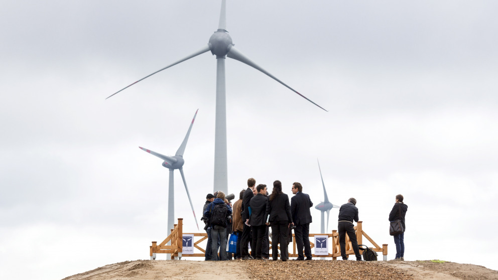 The Werder/Kessin wind farm in Mecklenburg-Vorpommern is one of Germany’s largest. Wind energy is a controversial issue in many parts of the country.